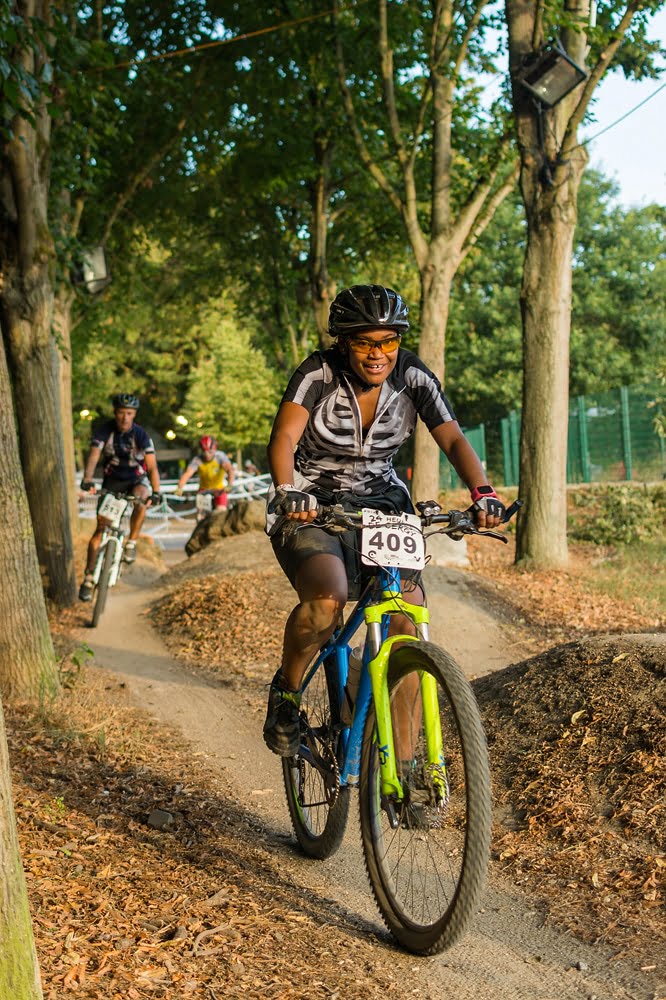 Stéphanie en VTT
