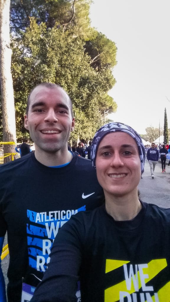 Selfie à l'arrivée des 10kms de ROME